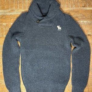 Abercrombie & Fitch Dark Blue Shawl Collar Sweater
